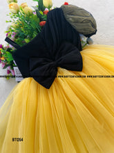 Load image into Gallery viewer, BT1264 One Shoulder Party Wear in Black and Yellow Retro Duo
