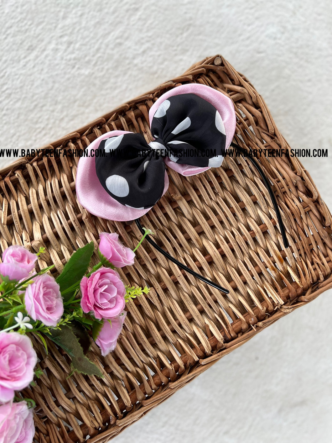 Double Bow Polka Headband To Match Wth Costume