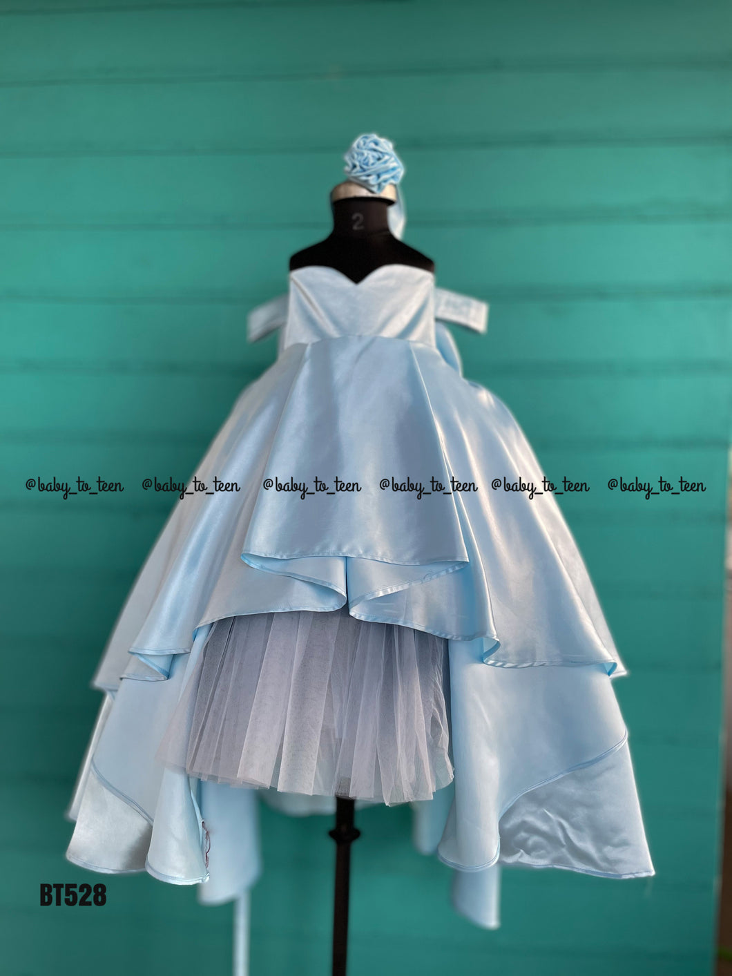 BT528 Iceblue Highly Frock