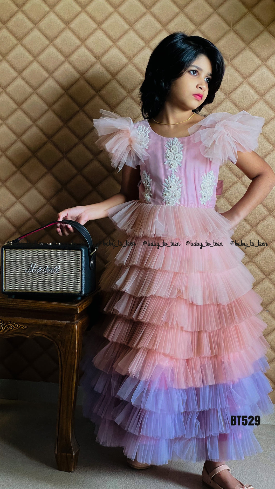 BT529 Multicolour long Gown