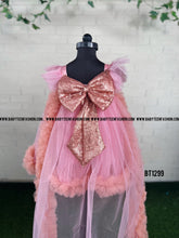 Load image into Gallery viewer, BT1299 Rose Gold Sequins Longtail Partywear Frock
