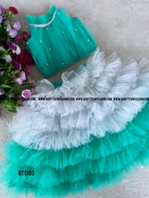 Load image into Gallery viewer, BT1303 Ocean Theme Crop Top Fluffy Skirt Frock
