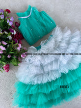 Load image into Gallery viewer, BT1303 Ocean Theme Crop Top Fluffy Skirt Frock
