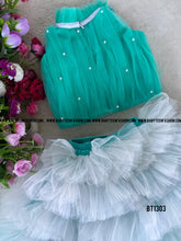 Load image into Gallery viewer, BT1303 Ocean Theme Crop Top Fluffy Skirt Frock
