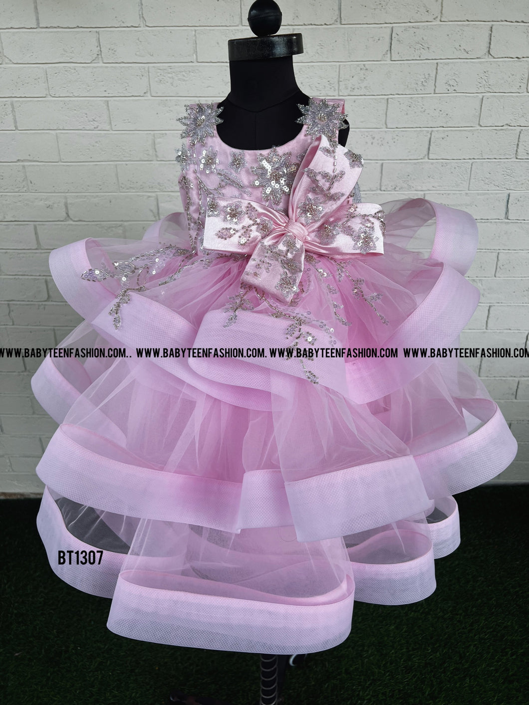BT1307 Luxury Partywear Crinoline Bouncy Frock