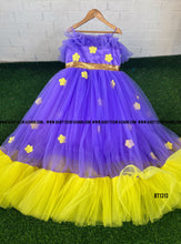 Load image into Gallery viewer, BT1313 Lavender with Yellow Flower Frock
