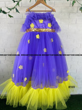 Load image into Gallery viewer, BT1313 Lavender with Yellow Flower Frock
