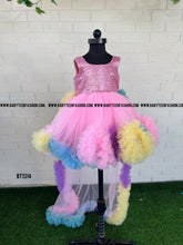 Load image into Gallery viewer, BT1314 Unicorn Theme Long Trail Birthday Dress
