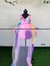 Load image into Gallery viewer, BT1314 Unicorn Theme Long Trail Birthday Dress

