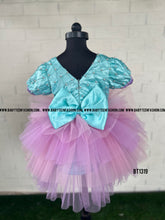 Load image into Gallery viewer, BT1319 Lavender Blue Pearl work Yoke Frock
