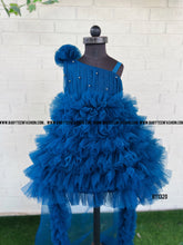 Load image into Gallery viewer, BT1320 Blue Party wear Frock with Pearls
