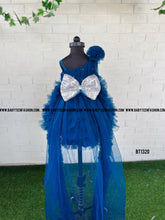 Load image into Gallery viewer, BT1320 Blue Party wear Frock with Pearls
