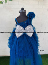 Load image into Gallery viewer, BT1320 Blue Party wear Frock with Pearls
