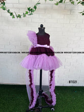 Load image into Gallery viewer, BT1321 Purple Lavender Frock With Long Detachable Trail
