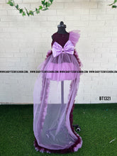 Load image into Gallery viewer, BT1321 Purple Lavender Frock With Long Detachable Trail
