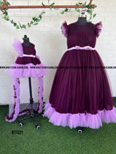 Load image into Gallery viewer, BT1321 Purple Lavender Frock With Long Detachable Trail
