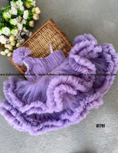 Load image into Gallery viewer, BT791 Thick Ruffled Double Layered Pastel Lavender Frock

