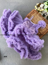 Load image into Gallery viewer, BT791 Thick Ruffled Double Layered Pastel Lavender Frock
