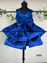 Load image into Gallery viewer, BT1075 Royal Rhapsody: Sapphire Elegance Party Gown for Trendsetting Tots
