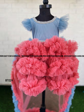 Load image into Gallery viewer, BT1324 Party wear Birthday Frock Detachable Long Tail for Kids and Teenage Girls

