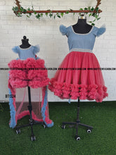 Load image into Gallery viewer, BT1324 Party wear Birthday Frock Detachable Long Tail for Kids and Teenage Girls
