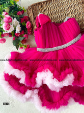 Load image into Gallery viewer, BT801 Designer One Shoulder Double Ruffle Party Wear Frock
