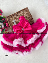 Load image into Gallery viewer, BT801 Designer One Shoulder Double Ruffle Party Wear Frock
