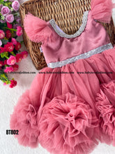 Load image into Gallery viewer, BT802 Rosegold Pom Pom Designer Party Wear Frock
