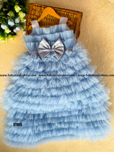 Load image into Gallery viewer, BT805 Serene Sky Ruffle Gown - Baby’s Graceful Gala
