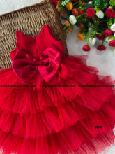 Load image into Gallery viewer, BT740 Ruby Ruffles – Regal Red Dress for Little Celebrants
