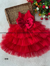 Load image into Gallery viewer, BT740 Ruby Ruffles – Regal Red Dress for Little Celebrants
