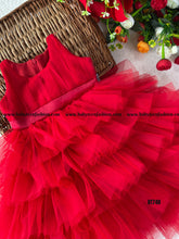 Load image into Gallery viewer, BT740 Ruby Ruffles – Regal Red Dress for Little Celebrants
