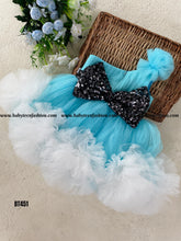 Load image into Gallery viewer, BT451 One Side Shoulder Pom Pom Party Wear Frock
