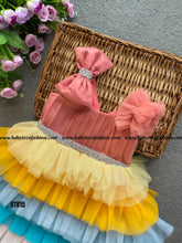 Load image into Gallery viewer, BT815 Rainbow Theme Birthday Party wear Frock
