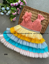 Load image into Gallery viewer, BT815 Rainbow Theme Birthday Party wear Frock
