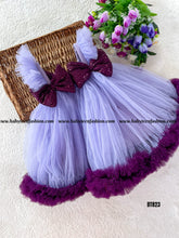 Load image into Gallery viewer, BT823 Semi Partywear Double Bow Frock with Ruffle
