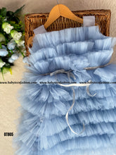 Load image into Gallery viewer, BT805 Serene Sky Ruffle Gown - Baby’s Graceful Gala
