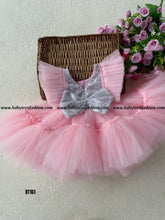 Load image into Gallery viewer, BT161 Silver Sequence Party Wear Designer frocks for girls
