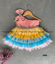 Load image into Gallery viewer, BT582 Multi Color Pleated One Shoulder Birthday Frock
