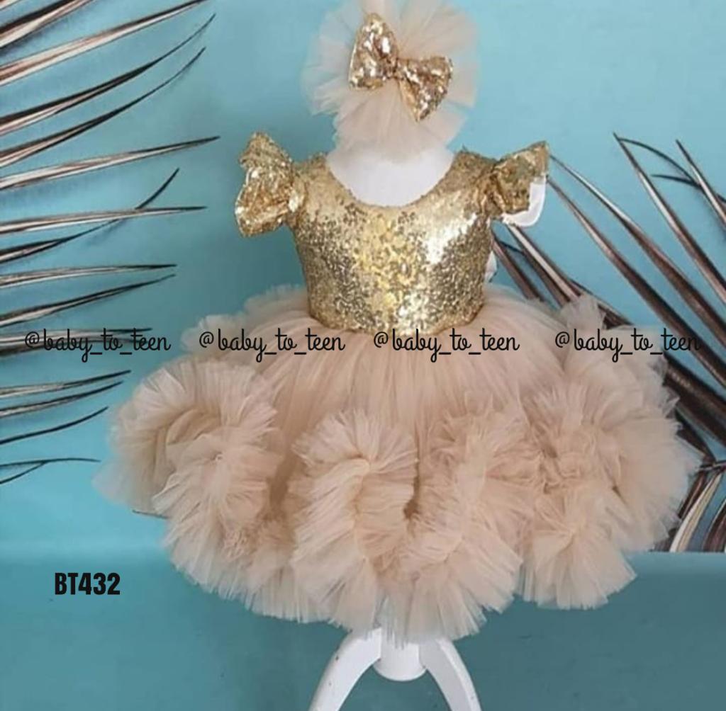 BT432 Rosegold Sequins Frock