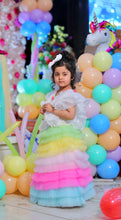 Load image into Gallery viewer, BT171 Party wear Rainbow Theme Crop Top and Skirt for Birthday Dress
