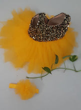 Load image into Gallery viewer, BT187 Gold and Green Combination Birthday Party wear Outfit for Baby Girls
