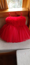 Load image into Gallery viewer, BT281 Single Color Tulle Sleeveless Frock With Heart Shaped Ruffles On Yoke Birthdays

