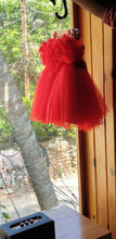 Load image into Gallery viewer, BT281 Single Color Tulle Sleeveless Frock With Heart Shaped Ruffles On Yoke Birthdays
