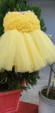 Load image into Gallery viewer, BT281 Single Color Tulle Sleeveless Frock With Heart Shaped Ruffles On Yoke Birthdays
