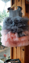 Load image into Gallery viewer, BT230 Ash to Peach Color Huge Party Wear Dress Highlighted With Shoulder Bows for Baby and Teenage Girls
