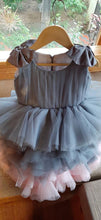 Load image into Gallery viewer, BT230 Ash to Peach Color Huge Party Wear Dress Highlighted With Shoulder Bows for Baby and Teenage Girls
