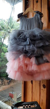 Load image into Gallery viewer, BT230 Ash to Peach Color Huge Party Wear Dress Highlighted With Shoulder Bows for Baby and Teenage Girls
