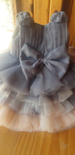 Load image into Gallery viewer, BT230 Ash to Peach Color Huge Party Wear Dress Highlighted With Shoulder Bows for Baby and Teenage Girls
