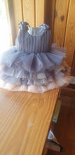 Load image into Gallery viewer, BT230 Ash to Peach Color Huge Party Wear Dress Highlighted With Shoulder Bows for Baby and Teenage Girls
